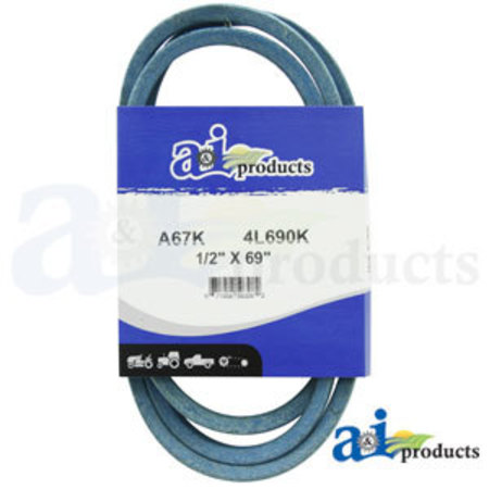 A & I PRODUCTS Aramid Blue V-Belt (1/2" X 69" ) 10" x6" x1.5" A-A67K